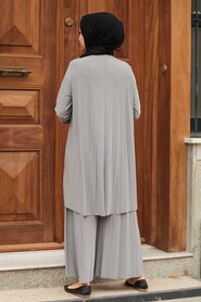  Grey Hijab Dual Suit Dress 50054GR - 2