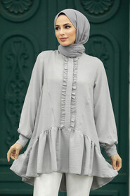  Grey Hijab For Women Tunic 5898GR - 1