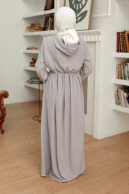  Grey Hijab Maxi Dress 13260GR - 2