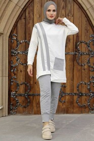  Grey Hijab Sportswear Dual Suit 13590GR - 1