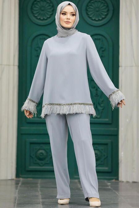  Grey Islamic Clothing Dual Suit 40012GR - NEVA STYLE