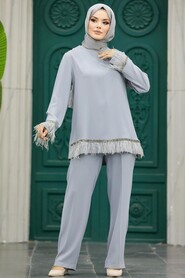  Grey Islamic Clothing Dual Suit 40012GR - 3