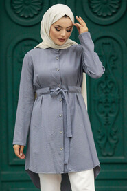  Grey Islamic Clothing Tunic 4681GR - 1