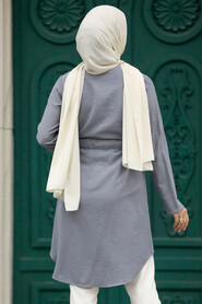  Grey Islamic Clothing Tunic 4681GR - 3