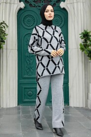  Grey Knitwear High Quality Dual Suit 9731GR - 2