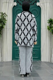  Grey Knitwear High Quality Dual Suit 9731GR - 3