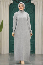  Grey Knitwear Modest Dress 20161GR - 2