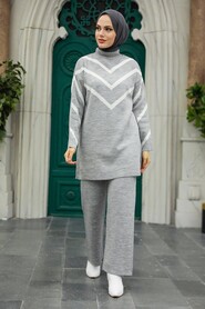  Grey Knitwear Modest Dual Suit 10151GR - 1