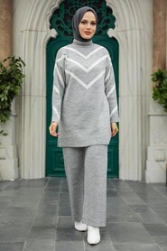  Grey Knitwear Modest Dual Suit 10151GR - 2