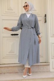 Grey Lila Hijab Kimono 457GR - 3