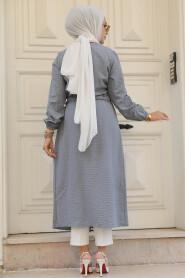  Grey Lila Hijab Kimono 457GR - 4
