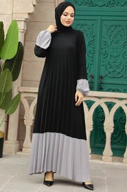  Grey Long Muslim Dress 76842GR - 2