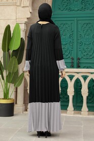  Grey Long Muslim Dress 76842GR - 3