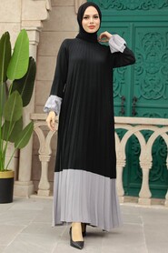  Grey Long Muslim Dress 76842GR - 1