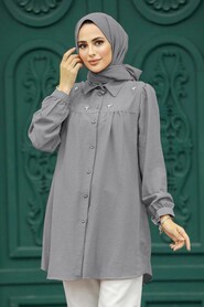  Grey Long Sleeve Tunic 573GR - NEVA STYLE