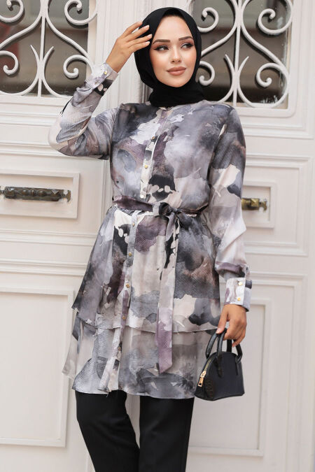 Neva Style - Grey Modest Tops 21101GR - NEVA STYLE