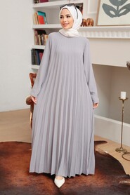  Grey Muslim Long Dress Style 76840GR - 1