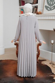  Grey Muslim Long Dress Style 76840GR - 2