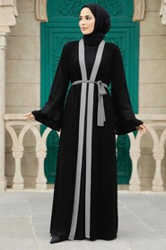  Grey Plus Size Abaya 55440GR - NEVA STYLE