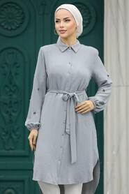  Grey Plus Size Tunic 21095GR - 1