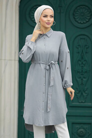  Grey Plus Size Tunic 21095GR - 2