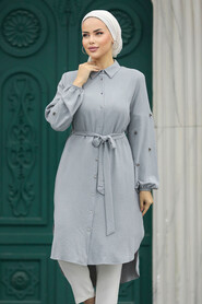  Grey Plus Size Tunic 21095GR - 3