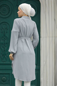  Grey Plus Size Tunic 21095GR - 4