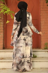 Neva Style - Grey Tie Dye Dress 33079GR - 3