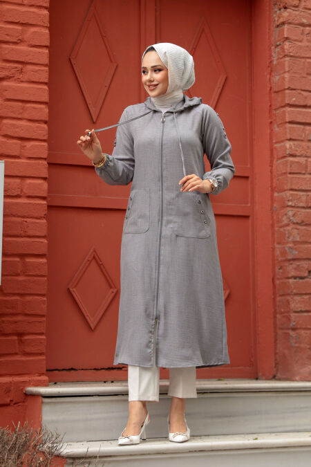  Grey Women Coat 511GR - NEVA STYLE