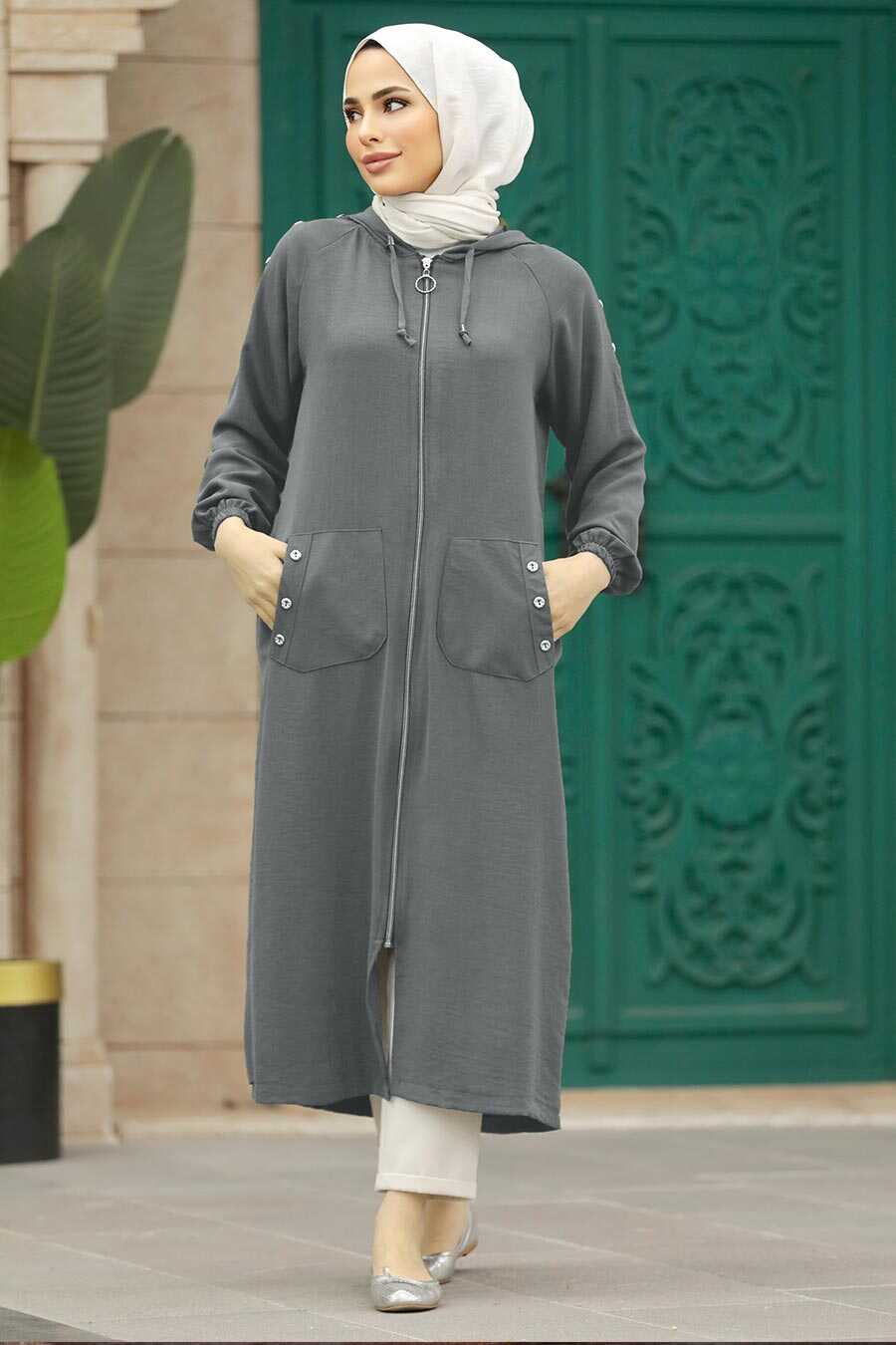 Neva Style - Grey Women Coat 511GR