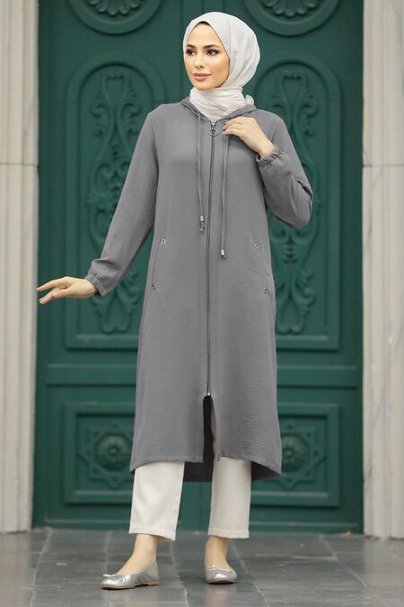  Grey Women Coat 539GR - NEVA STYLE