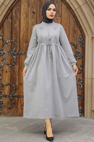  Grey Women Dress 1372GR - Thumbnail