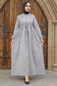  Grey Women Dress 1372GR - Thumbnail