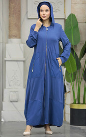 Neva Style - İndigo Blue Dubai Abaya 20130IM - 3