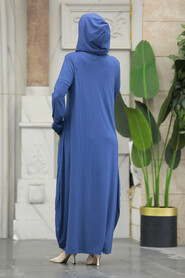 Neva Style - İndigo Blue Dubai Abaya 20130IM - 4