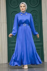  İndigo Blue High Quality Dress 12851IM - 1