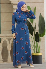  İndigo Blue High Quality Dress 27937IM - 2