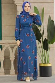  İndigo Blue High Quality Dress 27937IM - 1