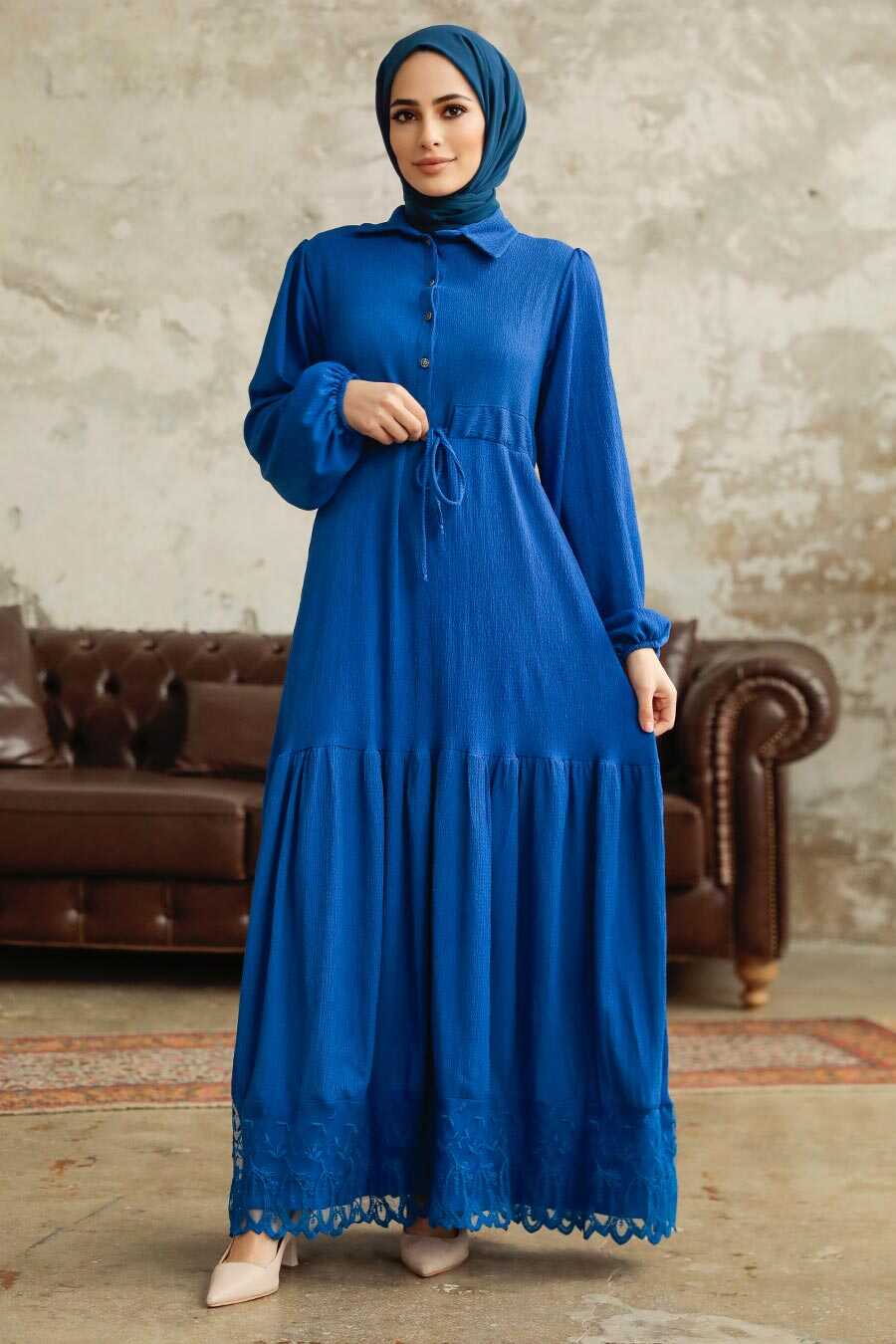  İndigo Blue High Quality Dress 5878IM