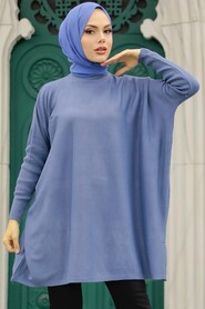  İndigo Blue High Quality Knitwear Tunic 3399IM - 3