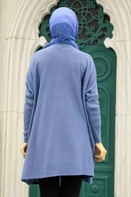 Neva Style - İndigo Blue High Quality Knitwear Tunic 3399IM - Thumbnail