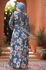  İndigo Blue Hijab Dress 279325IM - 3