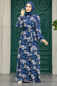  İndigo Blue Hijab Dress 29711IM - 1