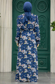 İndigo Blue Hijab Dress 29711IM - 3