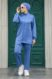  İndigo Blue Hijab Dual Suit 70801IM - 2