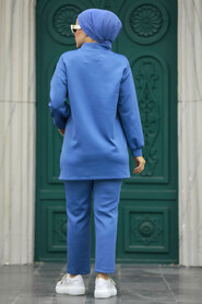  İndigo Blue Hijab Dual Suit 70801IM - 4