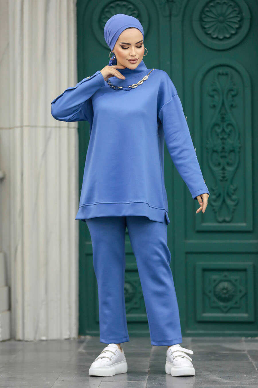  İndigo Blue Hijab For Women Dual Suit 70241IM
