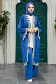  İndigo Blue Hijab For Women Triple Suit 5237IM - 2