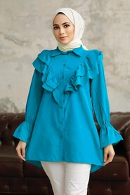  İndigo Blue Hijab For Women Tunic 1139IM - NEVA STYLE