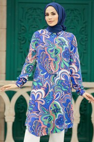  İndigo Blue Hijab For Women Tunic 11605IM - 1